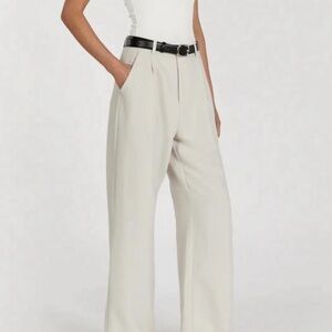 DISSH Rowan Bone Trousers Minimalist Wide Leg Pants Pockets US 6 / Small